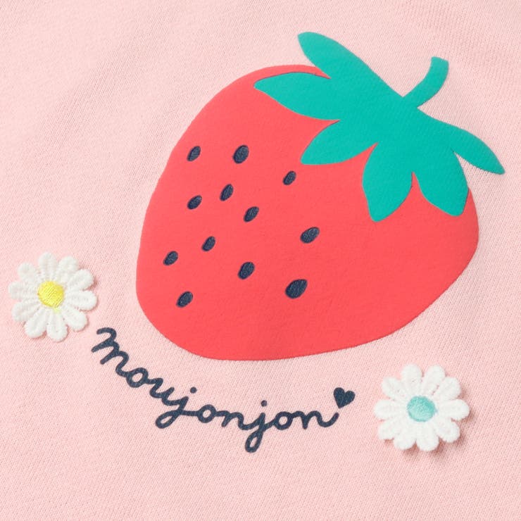 お花モチーフ付イチゴプリント裏毛トレーナー | こどもの森e-shop | 詳細画像4 