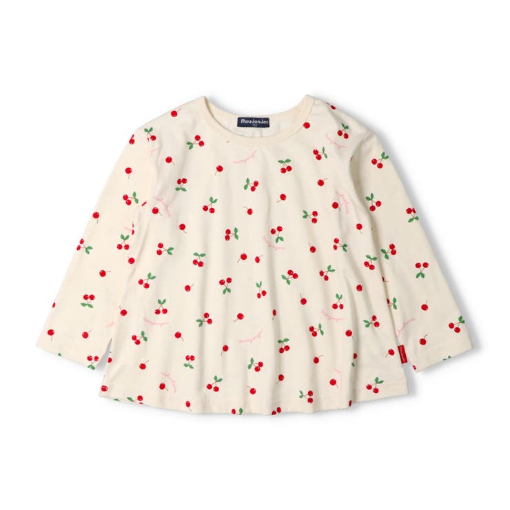 オフホワイト | チェリー総柄長袖Ｔシャツ | こどもの森e-shop