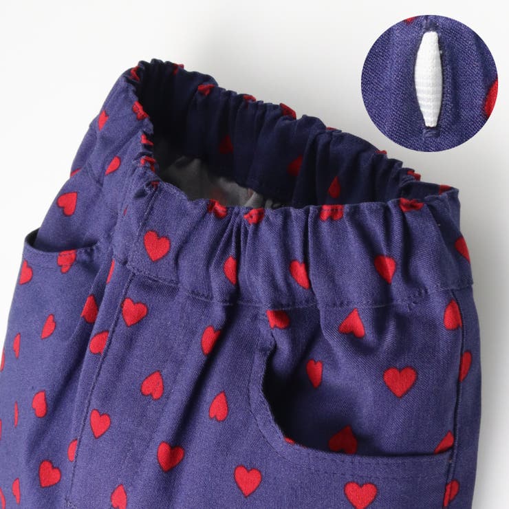 ハート総柄のびのびツイル長パンツ | こどもの森e-shop | 詳細画像3 