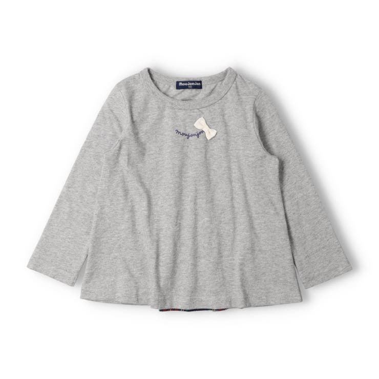 グレー | チェック後切替長袖Tシャツ | こどもの森e-shop