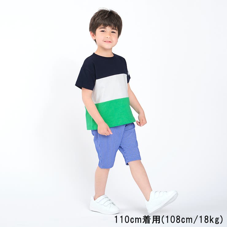 【子供服】moujonjon(ムージョンジョン)ニットサッカーサルエル5分丈ハーフパンツ80cm～130cmM87151