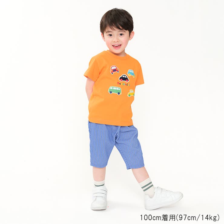 【子供服】moujonjon(ムージョンジョン)ニットサッカーサルエル5分丈ハーフパンツ80cm～130cmM87151