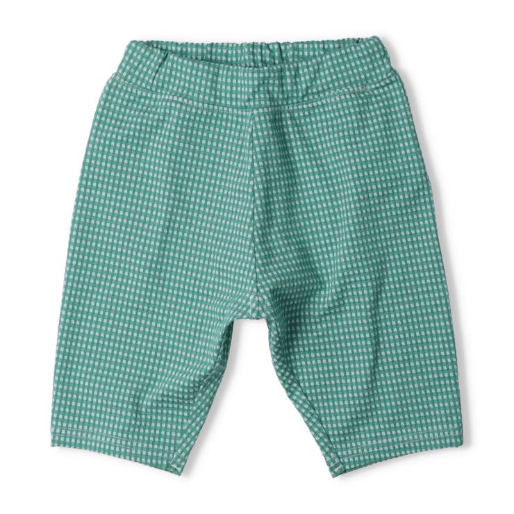 子供服moujonjon(ムージョンジョン)ニットサッカーギンガムチェック柄ハーフパンツ80cm～130cmM8715