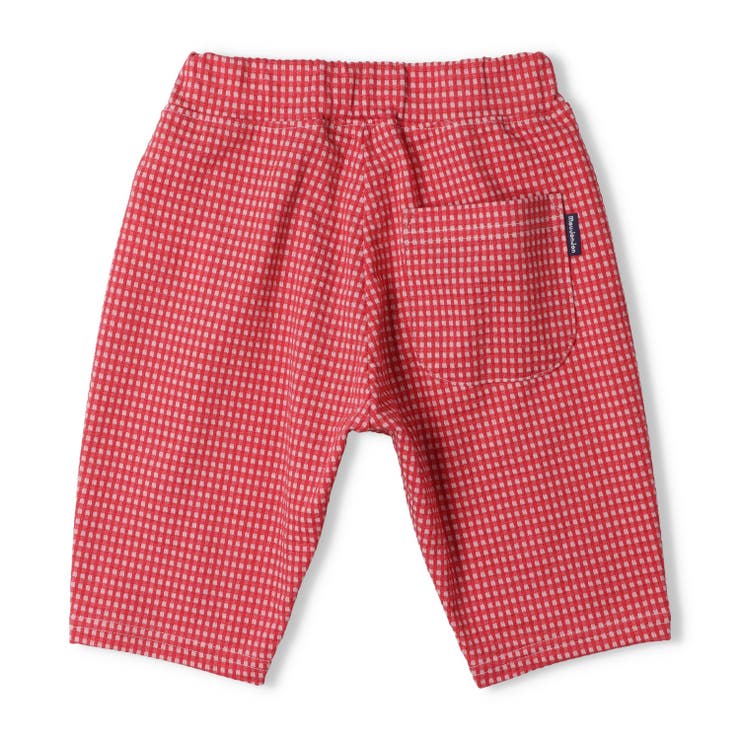 子供服moujonjon(ムージョンジョン)ニットサッカーギンガムチェック柄ハーフパンツ80cm～130cmM8715