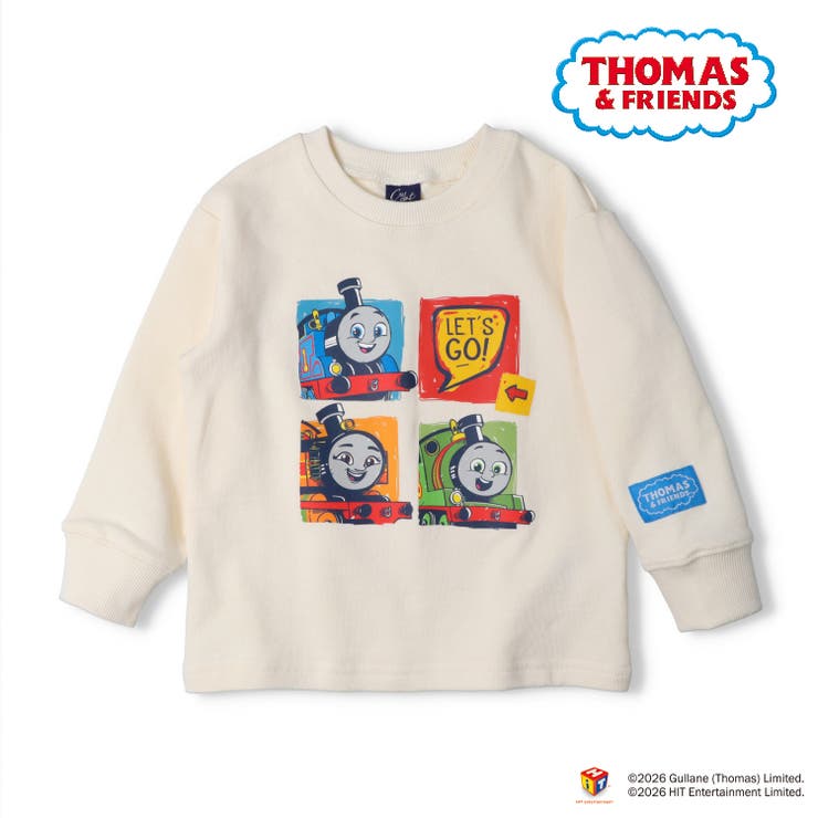 オフホワイト | きかんしゃトーマス裏毛トレーナー | こどもの森e-shop