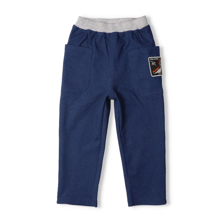 ネイビー | 恐竜ワッペン付ロングパンツ | こどもの森e-shop