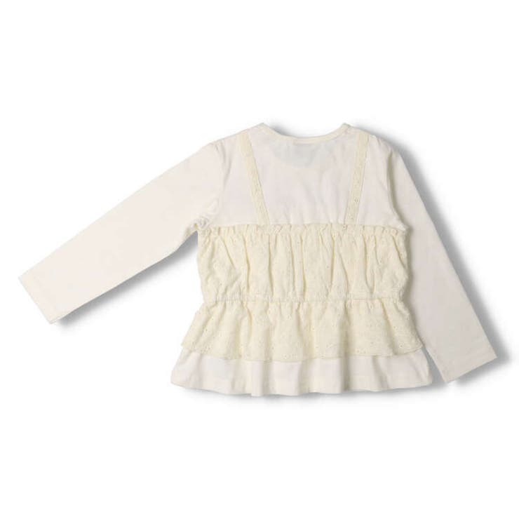 【子供服】crescent(クレセント)レースキャミ付き長袖Ｔシャツ・ロンT80cm～130cmN22803