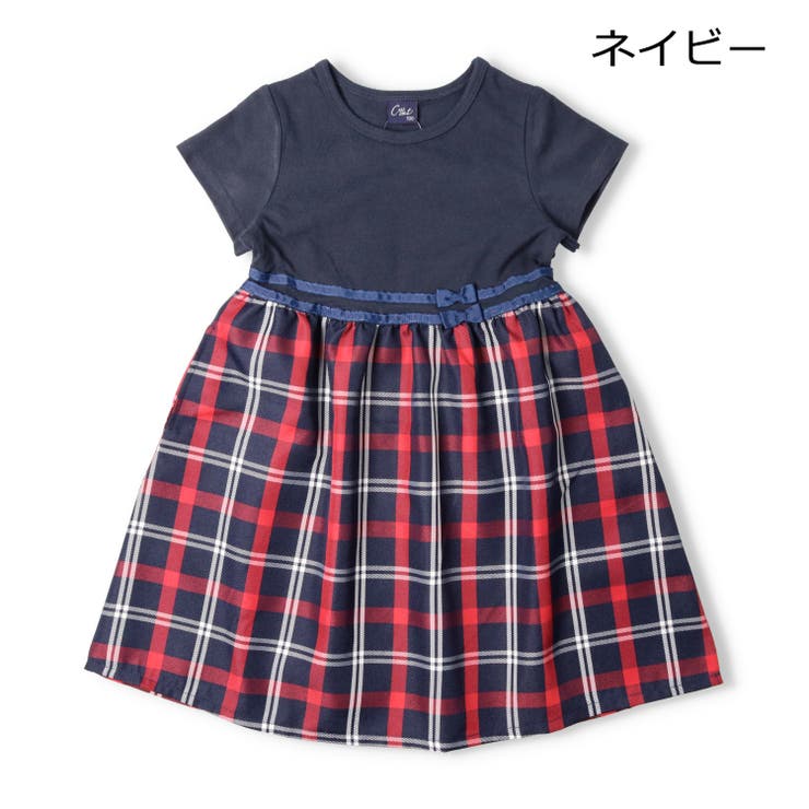 チェック柄スカートドッキング半袖ワンピース | こどもの森e-shop | 詳細画像3 