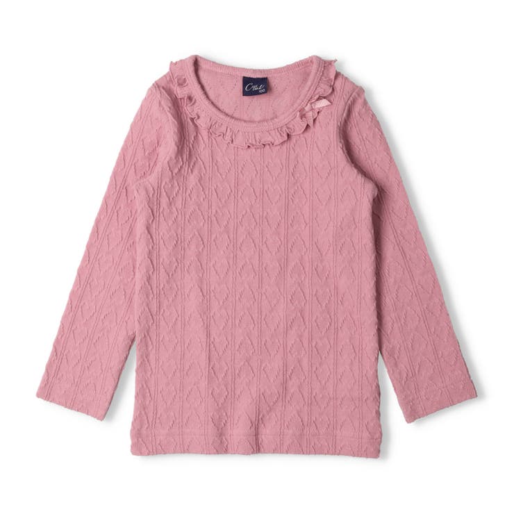 子供服crescent(クレセント)ハートジャガード長袖Ｔシャツ80cm～130cmN2488