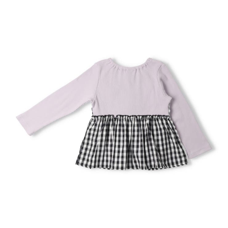 ギンガムチェック・花柄キャミ付長袖Ｔシャツ | こどもの森e-shop | 詳細画像2 