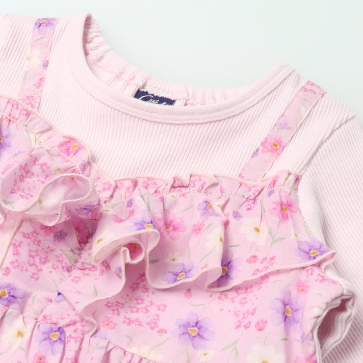 ギンガムチェック・花柄キャミ付長袖Ｔシャツ | こどもの森e-shop | 詳細画像3 