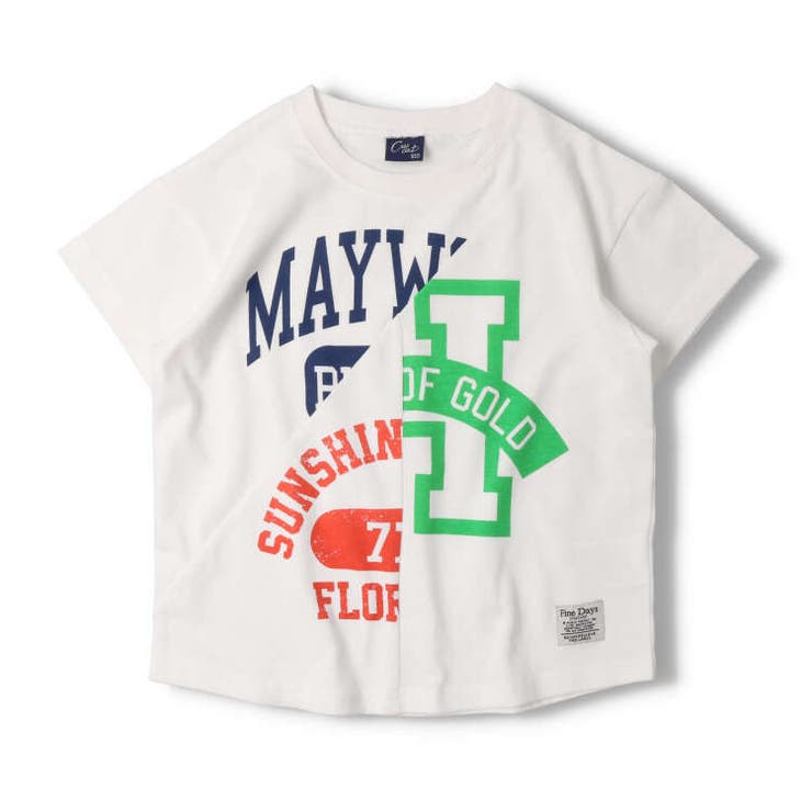 【子供服】crescent(クレセント)ロゴプリント切り替え半袖Ｔシャツ80cm～130cmN30823