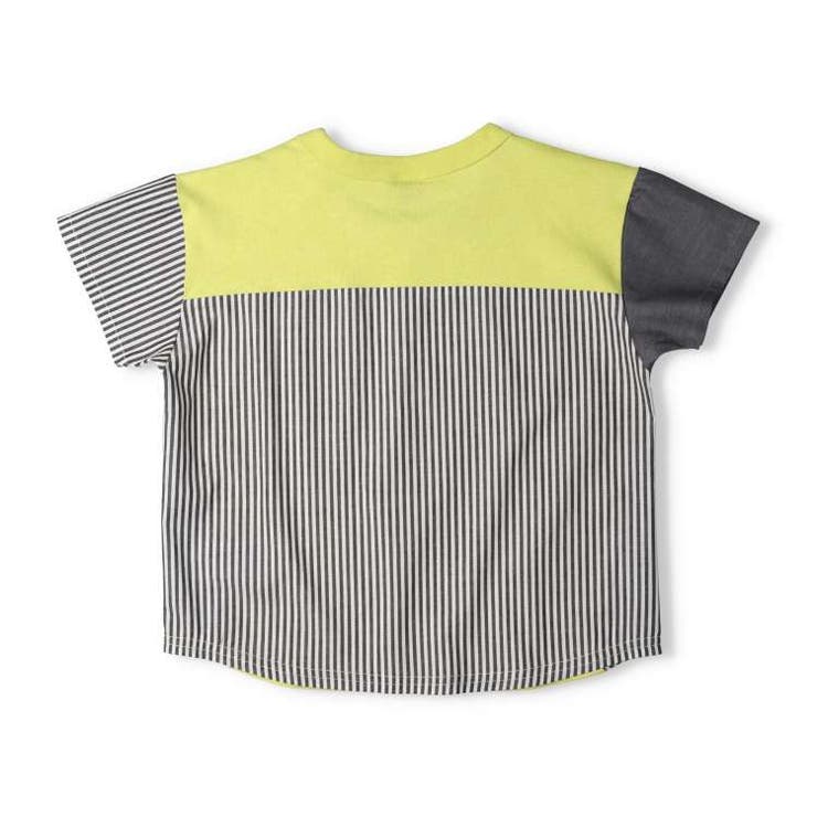 【子供服】crescent(クレセント)ヘンリーネック風異素材切替半袖Tシャツ80cm～130cmN32808