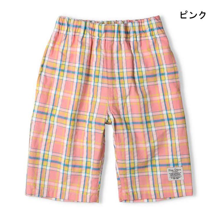 サッカーチェック6分丈ハーフパンツ 80cm～130cm N33110 | こどもの森e-shop | 詳細画像2 