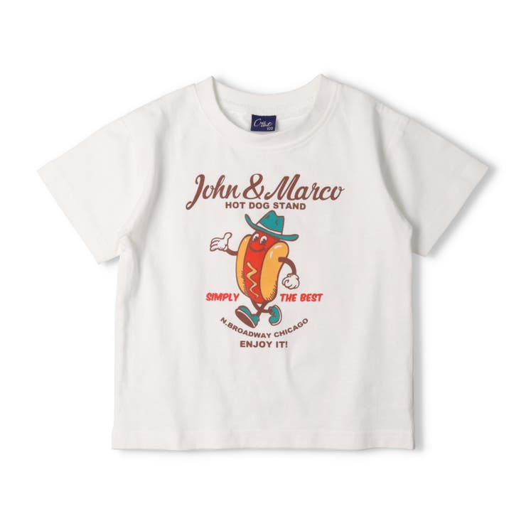子供服crescent(クレセント)フードキャラクタープリント半袖Ｔシャツ80cm～130cmN3489