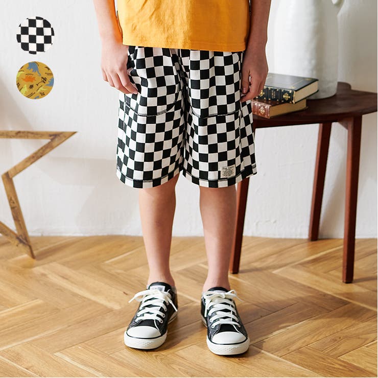 チェッカー・恐竜柄ハーフパンツ | こどもの森e-shop | 詳細画像1 