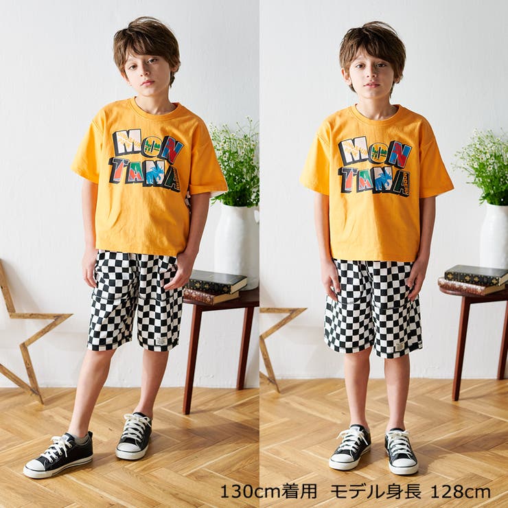 子供服crescent(クレセント)チェッカー・恐竜柄ハーフパンツ80cm～130cmN3519