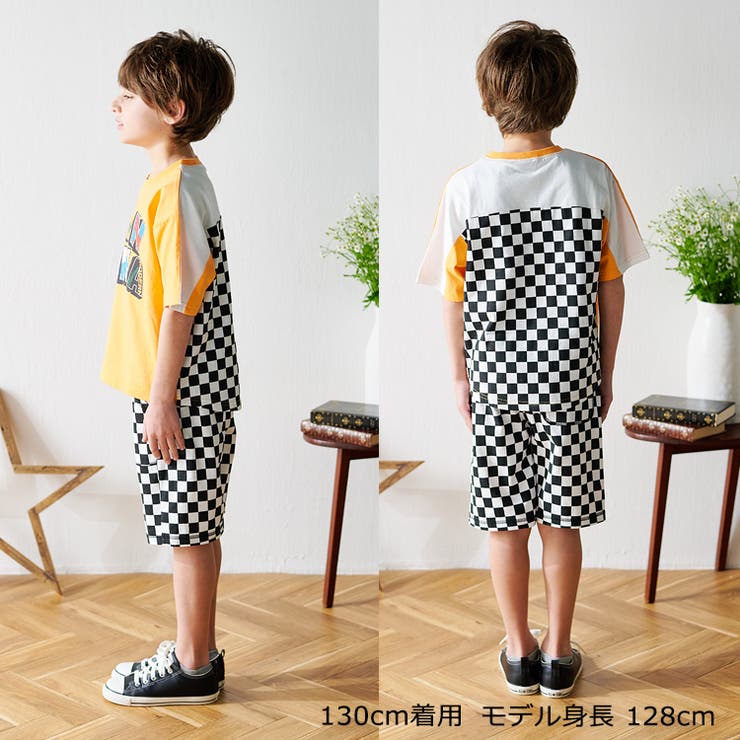 子供服crescent(クレセント)チェッカー・恐竜柄ハーフパンツ80cm～130cmN3519