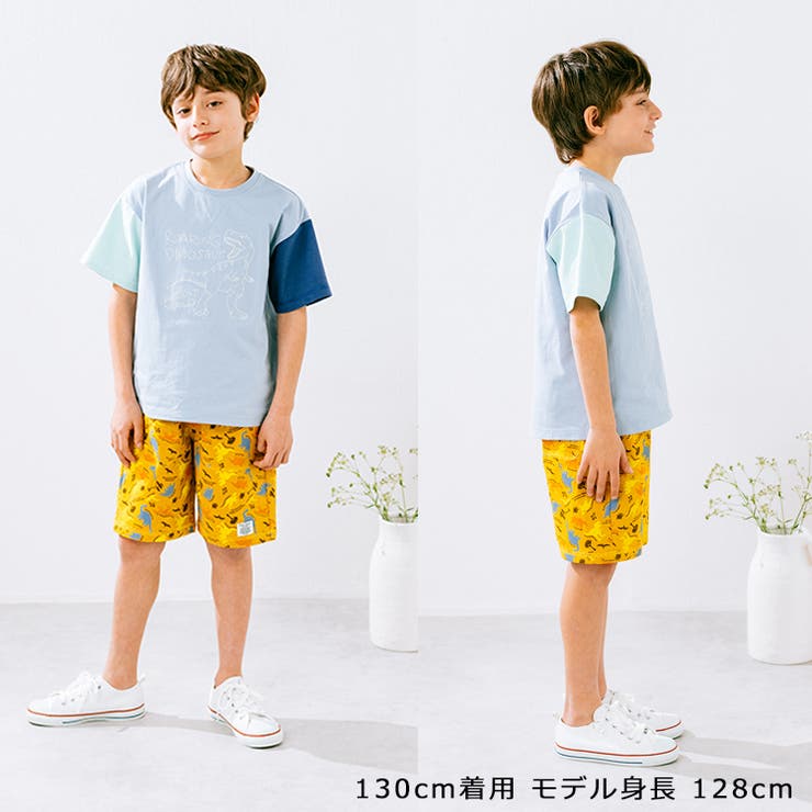 子供服crescent(クレセント)チェッカー・恐竜柄ハーフパンツ80cm～130cmN3519