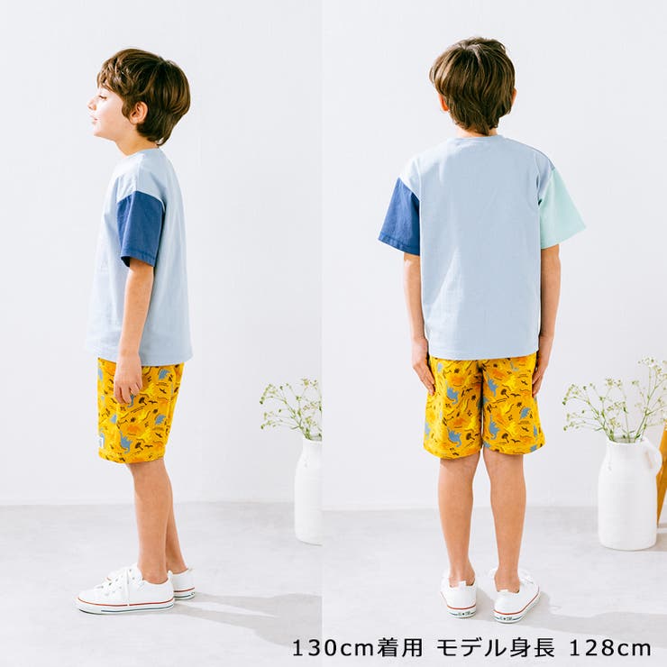 子供服crescent(クレセント)チェッカー・恐竜柄ハーフパンツ80cm～130cmN3519