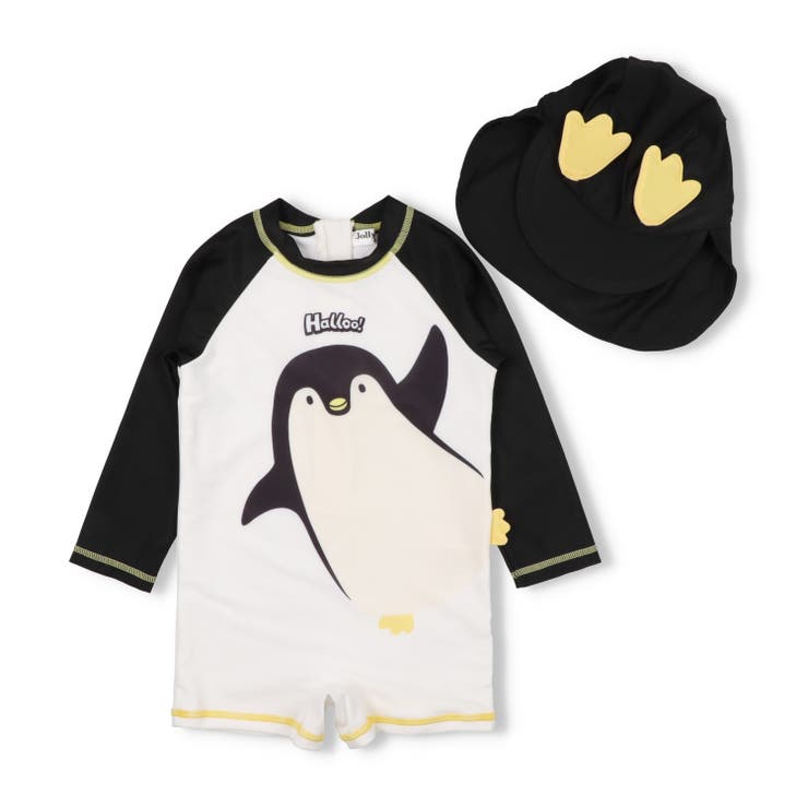 ブラック | 【WEB限定】ペンギン・恐竜水着・帽子セット | こどもの森e-shop
