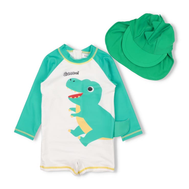 グリーン | 【WEB限定】ペンギン・恐竜水着・帽子セット | こどもの森e-shop