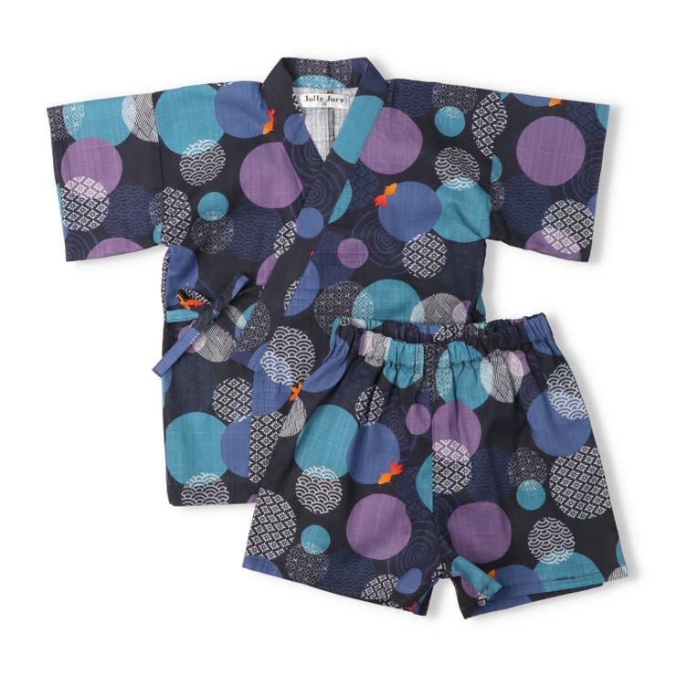 ブルー | 【WEB限定】水玉金魚柄甚平 | こどもの森e-shop