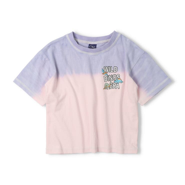 パープル | 恐竜プリントタイダイＴシャツ | こどもの森e-shop