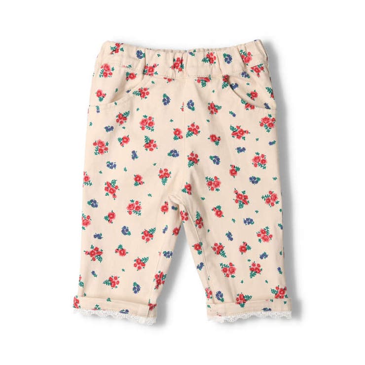【子供服】crescent(クレセント)無地・小花柄ストレッチツイルハーフパンツ80cm～130cmN41112