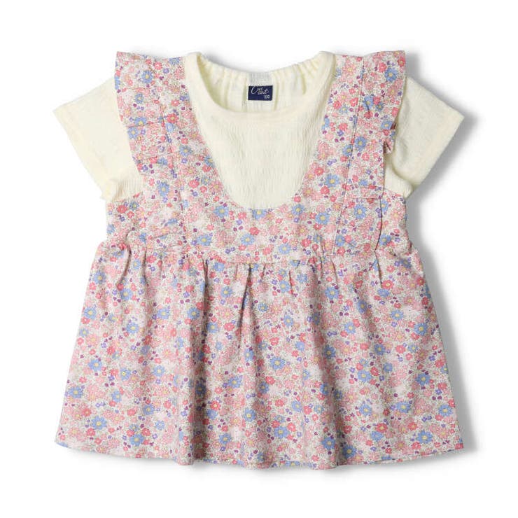 花柄キャミレイヤード風半袖Tシャツ 80cm～130cm N42801 | こどもの森e-shop | 詳細画像2 