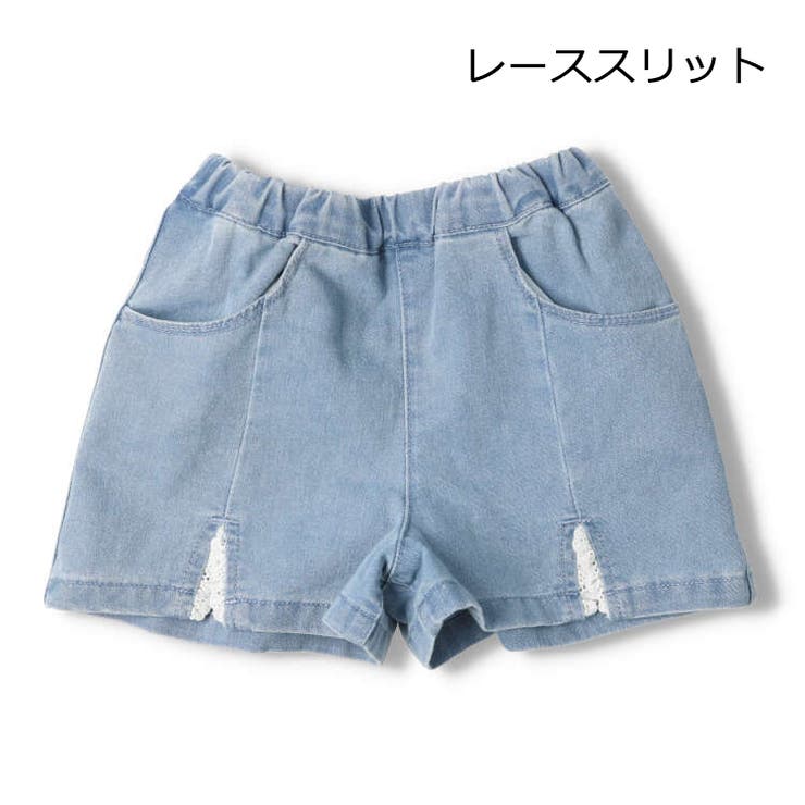 リボン・レースデニムショートパンツ 80cm～140cm N43116[品番