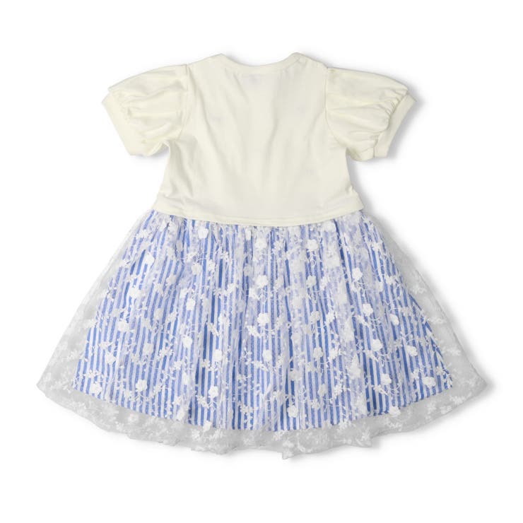 子供服crescent(クレセント)リボン付チュールスカート半袖ワンピース80cm～130cmN4439