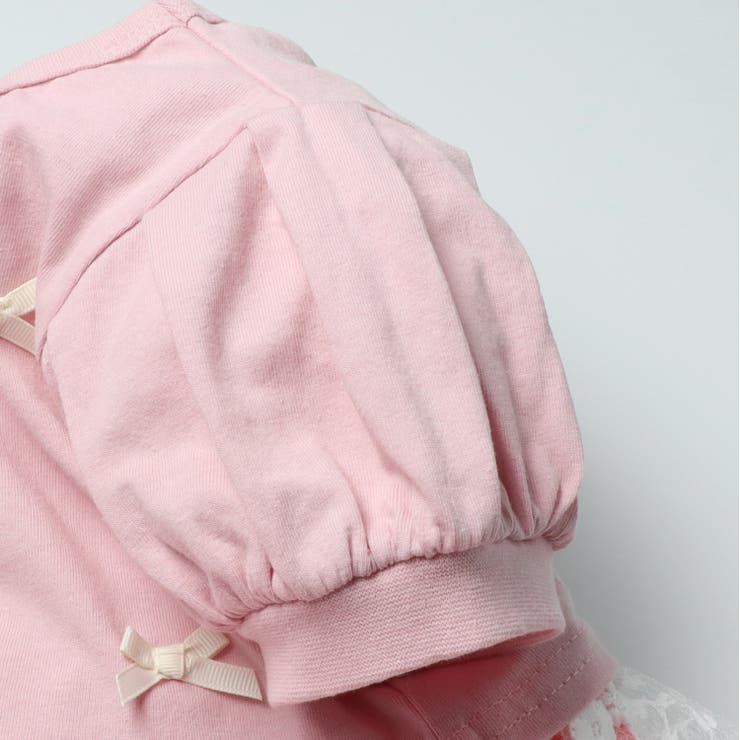 子供服crescent(クレセント)リボン付チュールスカート半袖ワンピース80cm～130cmN4439