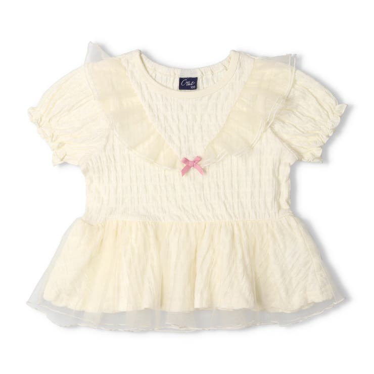 子供服crescent(クレセント)チュール使い半袖Ｔシャツ80cm～130cmN4489