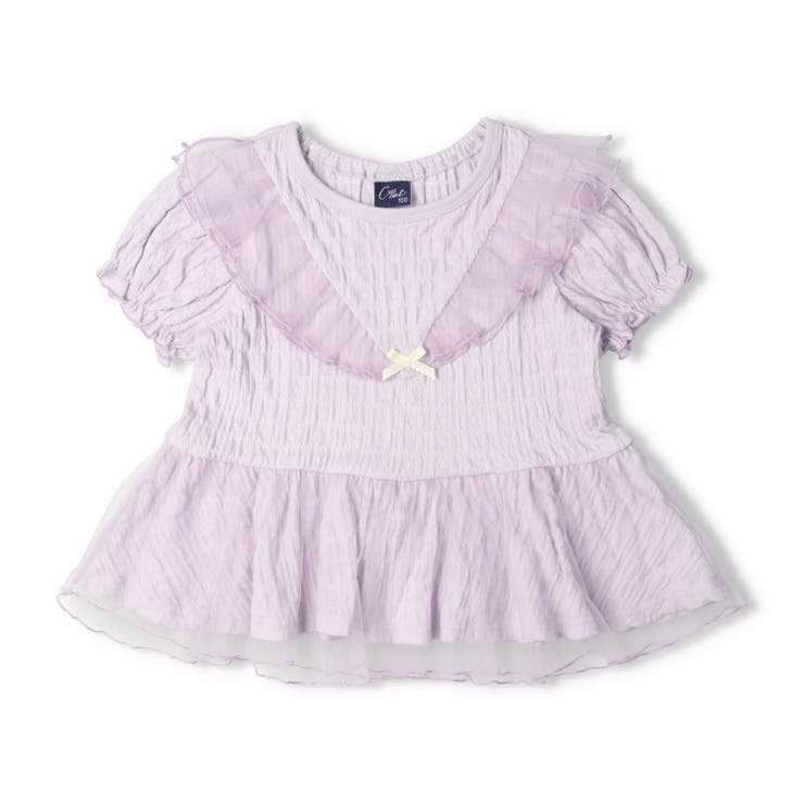 子供服crescent(クレセント)チュール使い半袖Ｔシャツ80cm～130cmN4489