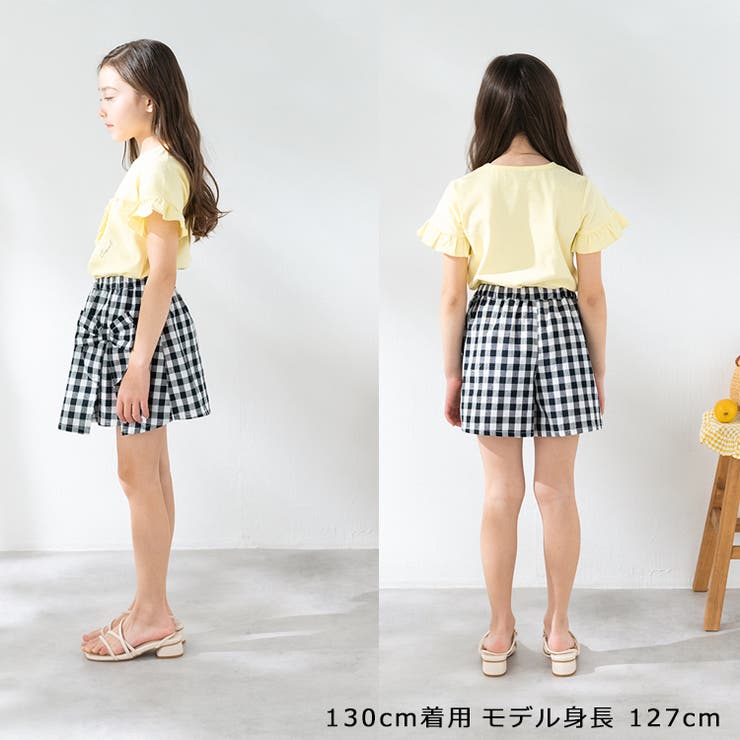 子供服crescent(クレセント)シフォン刺繍フルーツ半袖Ｔシャツ80cm～130cmN4489