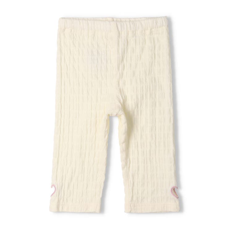 子供服crescent(クレセント)裾ハートくり抜き６分丈無地レギンス80cm～130cmN4519