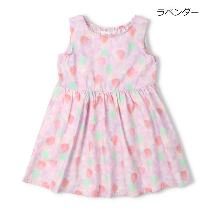 ラベンダー | 【WEB限定】花・ドット・リボン柄総柄ワンピース | こどもの森e-shop
