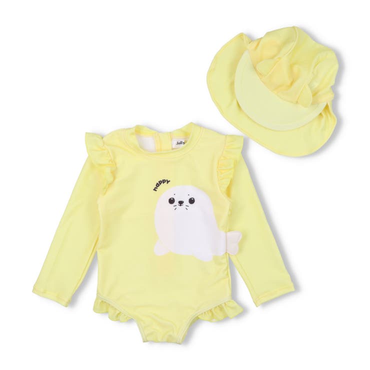 イエロー | 【WEB限定】イルカ・アザラシロンパース水着・帽子セット | こどもの森e-shop