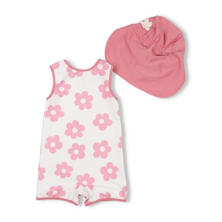 【WEB限定】お花・くま総柄ベビーグレコ水着・帽子セット | こどもの森e-shop | 詳細画像2 