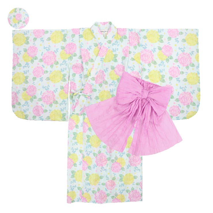 【WEB限定】あじさい柄浴衣・帯セット | こどもの森e-shop | 詳細画像1 