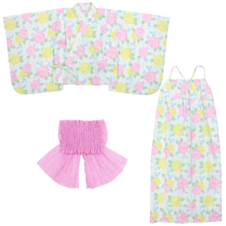 【WEB限定】あじさい柄浴衣・帯セット | こどもの森e-shop | 詳細画像2 