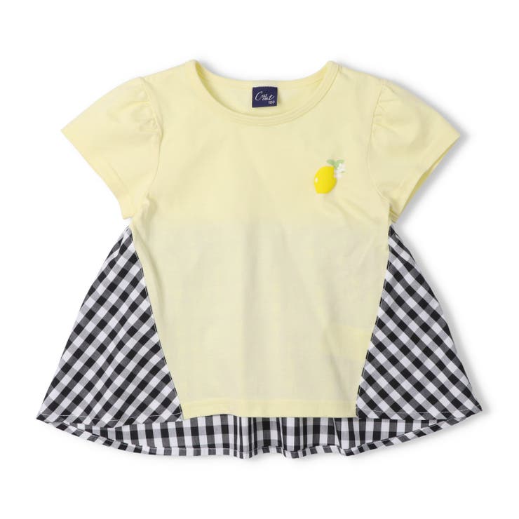 イエロー | 【接触冷感】ギンガムチェック切替Ｔシャツ | こどもの森e-shop