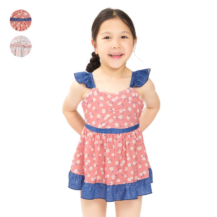 【WEB限定】小花柄ワンピース水着 | こどもの森e-shop | 詳細画像1 