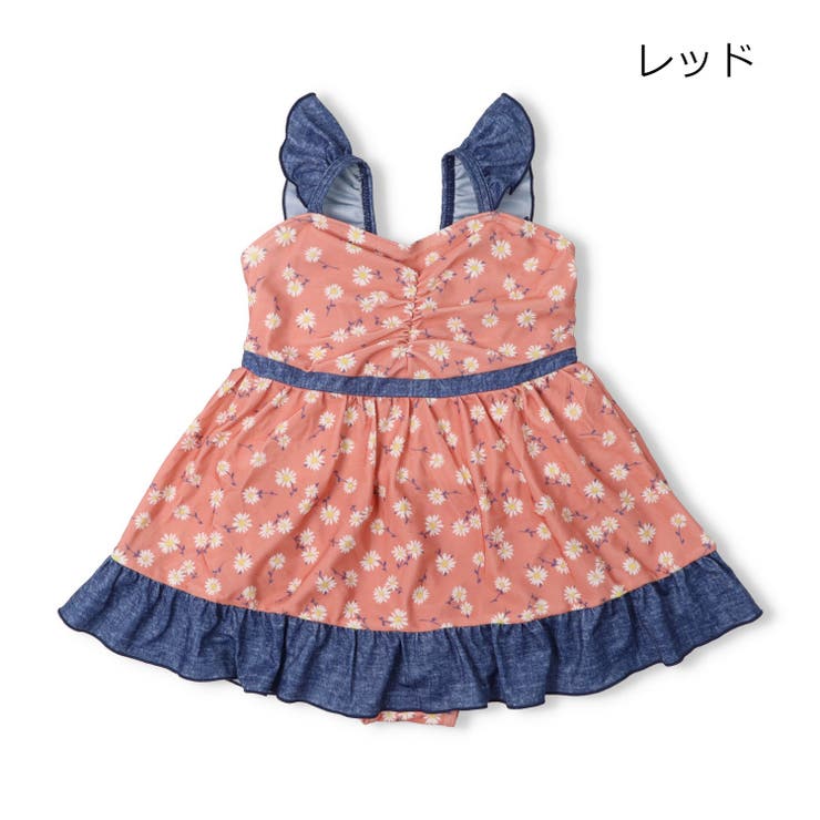レッド | 【WEB限定】小花柄ワンピース水着 | こどもの森e-shop
