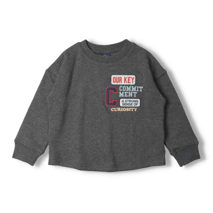 【子供服】crescent(クレセント)ロゴワッペン裏起毛トレーナー80cm～130cmN50609