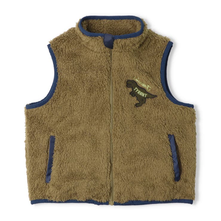 カーキ | 恐竜アップリケボアベスト | こどもの森e-shop