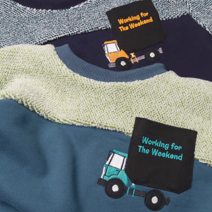 働く車刺繍ボア切替トレーナー | こどもの森e-shop | 詳細画像8 