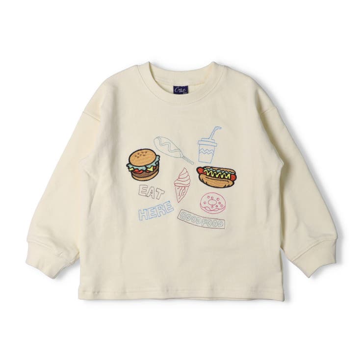 アイボリー | 働く車・食べ物・恐竜裏毛トレーナー | こどもの森e-shop