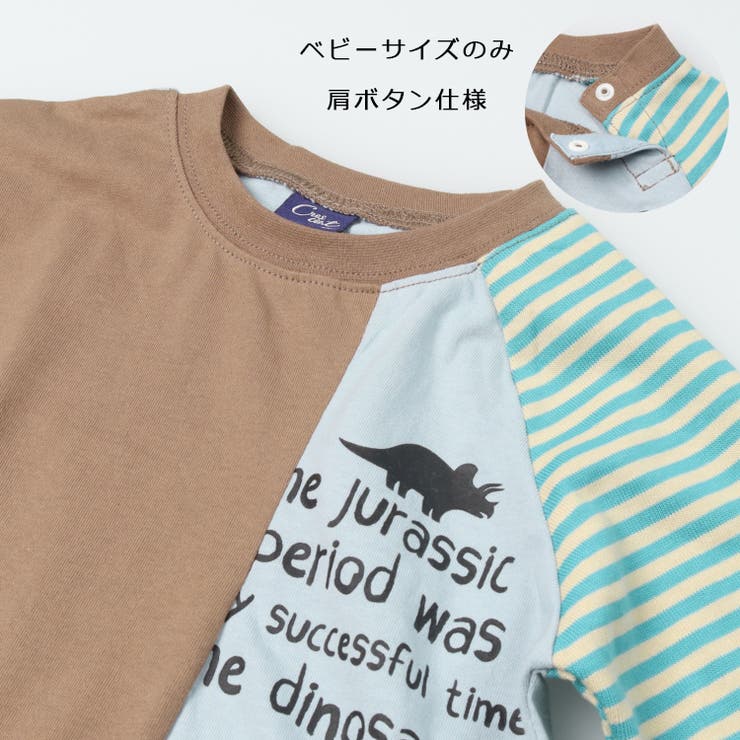 恐竜ロゴプリント配色切替長袖Ｔシャツ | こどもの森e-shop | 詳細画像5 